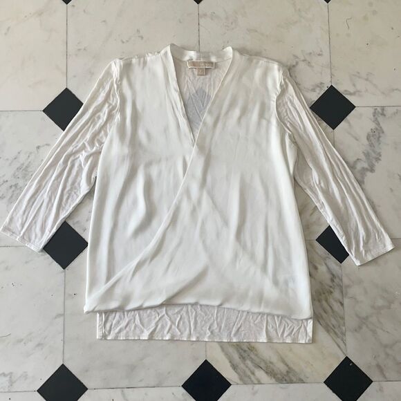 Michael Kors White Drape Top - Picture 1 of 4